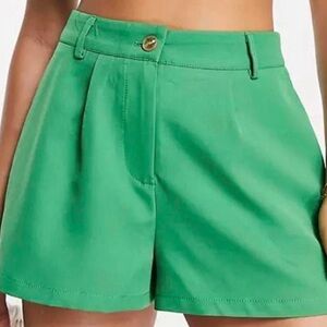 WeWoreWhat by Danielle Bernstein tailored green shorts